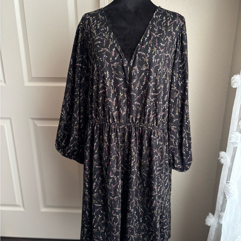 Floral Black Dress